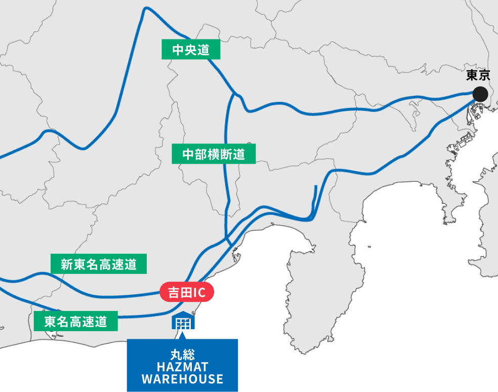 静岡県中西部拠点の交通アクセス図
